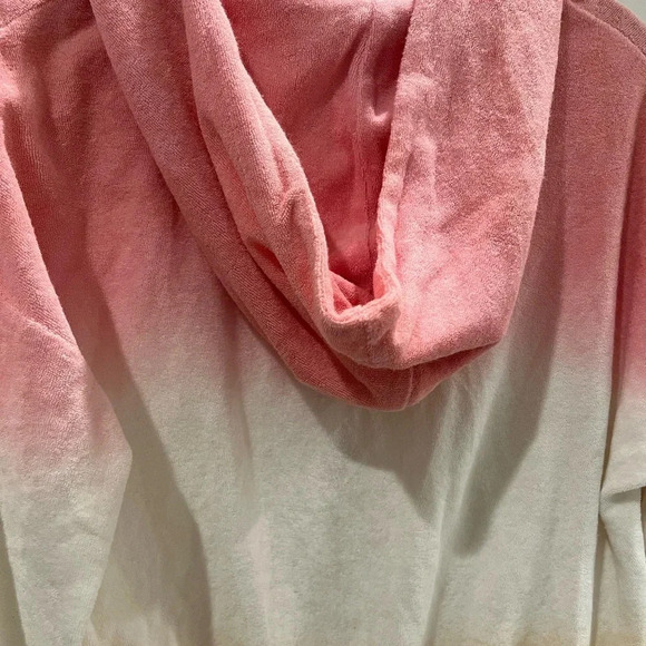 NWT Vintage Havana Terry Cloth Ombré Pink and Orange Zip-up Hoodie - Picture 7 of 8